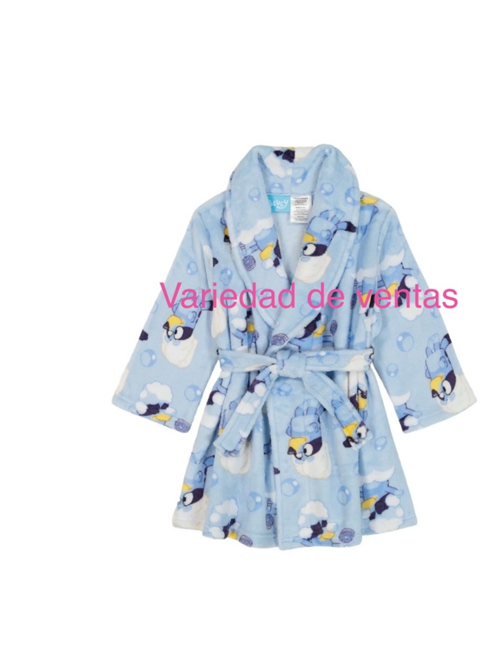 Kids Light Blue Penguin Plush Robe - Cozy Pajama Jacket